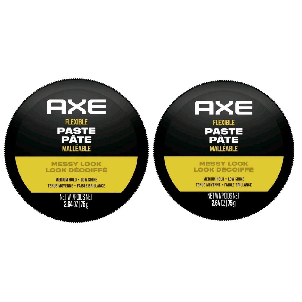 AXE Messy Look Hair Paste Medium Hold‎ Flexible 2 Pack 2.64oz